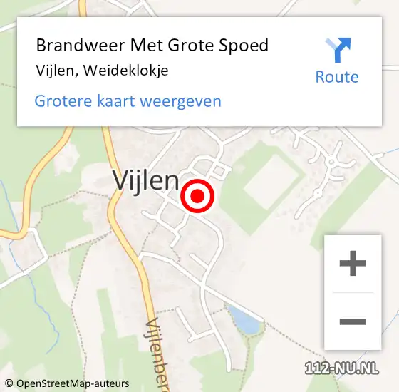 Locatie op kaart van de 112 melding: Brandweer Met Grote Spoed Naar Vijlen, Weideklokje op 17 september 2017 02:09