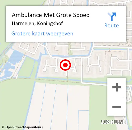 Locatie op kaart van de 112 melding: Ambulance Met Grote Spoed Naar Harmelen, Koningshof op 17 september 2017 03:38