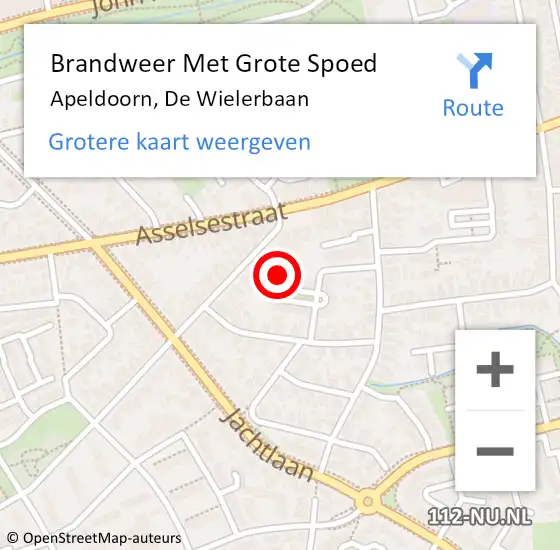 Locatie op kaart van de 112 melding: Brandweer Met Grote Spoed Naar Apeldoorn, De Wielerbaan op 17 september 2017 07:15