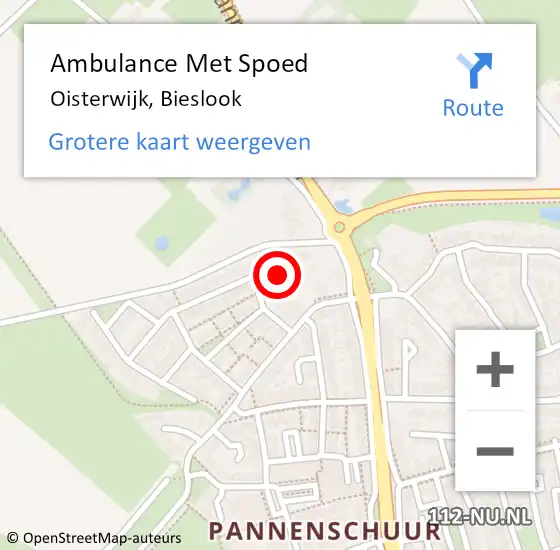 Locatie op kaart van de 112 melding: Ambulance Met Spoed Naar Oisterwijk, Bieslook op 17 september 2017 07:31