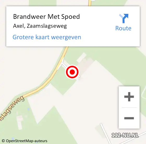 Locatie op kaart van de 112 melding: Brandweer Met Spoed Naar Axel, Zaamslagseweg op 17 september 2017 08:31