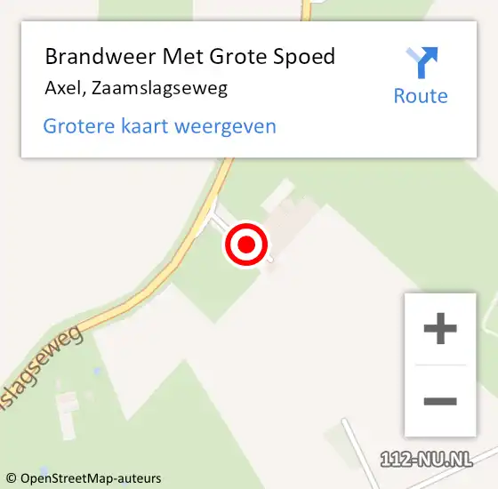 Locatie op kaart van de 112 melding: Brandweer Met Grote Spoed Naar Axel, Zaamslagseweg op 17 september 2017 08:54