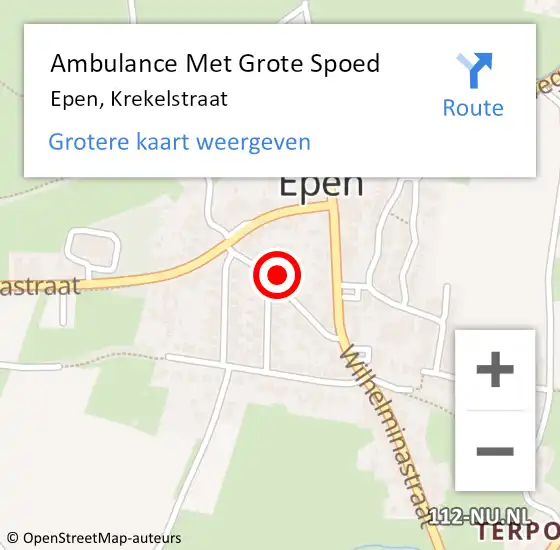 Locatie op kaart van de 112 melding: Ambulance Met Grote Spoed Naar Epen, Krekelstraat op 1 februari 2014 21:21