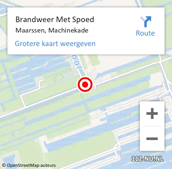 Locatie op kaart van de 112 melding: Brandweer Met Spoed Naar Maarssen, Machinekade op 17 september 2017 09:07