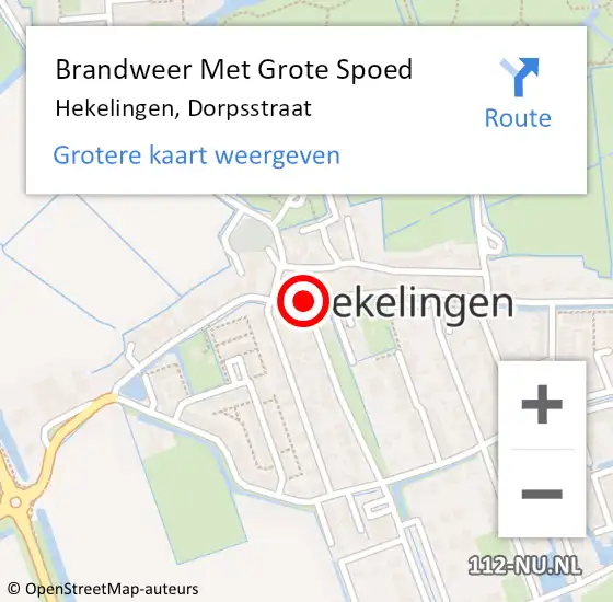 Locatie op kaart van de 112 melding: Brandweer Met Grote Spoed Naar Hekelingen, Dorpsstraat op 17 september 2017 12:04