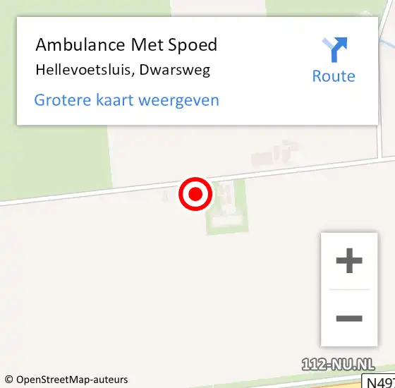 Locatie op kaart van de 112 melding: Ambulance Met Spoed Naar Hellevoetsluis, Dwarsweg op 17 september 2017 12:23