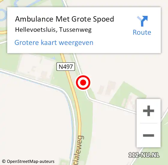 Locatie op kaart van de 112 melding: Ambulance Met Grote Spoed Naar Hellevoetsluis, Tussenweg op 17 september 2017 12:54