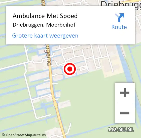 Locatie op kaart van de 112 melding: Ambulance Met Spoed Naar Driebruggen, Moerbeihof op 17 september 2017 13:05