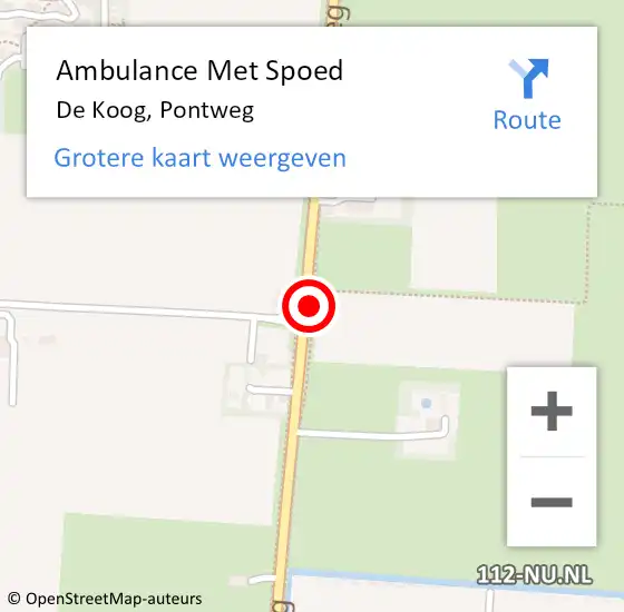 Locatie op kaart van de 112 melding: Ambulance Met Spoed Naar De Koog, Pontweg op 17 september 2017 13:31