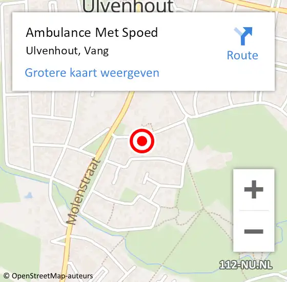 Locatie op kaart van de 112 melding: Ambulance Met Spoed Naar Ulvenhout, Vang op 17 september 2017 14:19