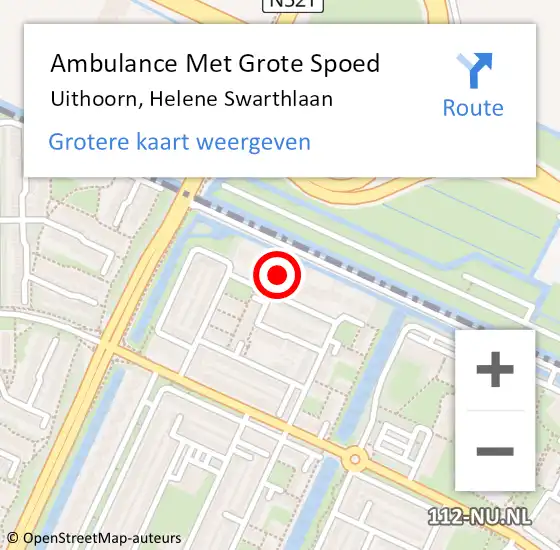 Locatie op kaart van de 112 melding: Ambulance Met Grote Spoed Naar Uithoorn, Helene Swarthlaan op 17 september 2017 15:20