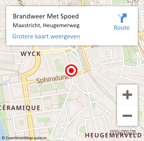 Locatie op kaart van de 112 melding: Brandweer Met Spoed Naar Maastricht, Heugemerweg op 17 september 2017 15:46