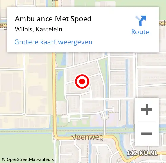 Locatie op kaart van de 112 melding: Ambulance Met Spoed Naar Wilnis, Kastelein op 17 september 2017 16:00