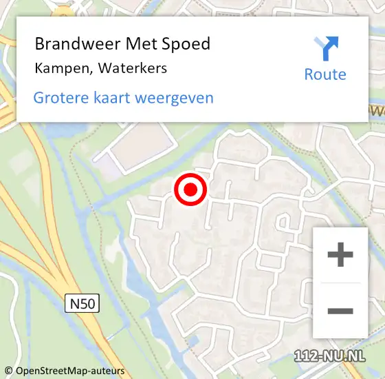 Locatie op kaart van de 112 melding: Brandweer Met Spoed Naar Kampen, Waterkers op 17 september 2017 16:53