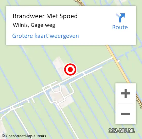 Locatie op kaart van de 112 melding: Brandweer Met Spoed Naar Wilnis, Gagelweg op 1 februari 2014 22:11