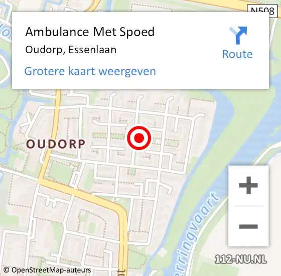 Locatie op kaart van de 112 melding: Ambulance Met Spoed Naar Oudorp, Essenlaan op 17 september 2017 17:07