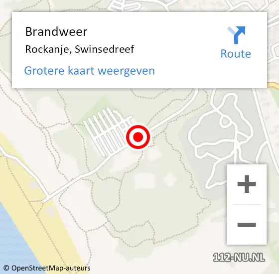 Locatie op kaart van de 112 melding: Brandweer Rockanje, Swinsedreef op 17 september 2017 17:43