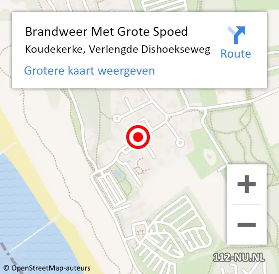 Locatie op kaart van de 112 melding: Brandweer Met Grote Spoed Naar Koudekerke, Verlengde Dishoekseweg op 17 september 2017 17:50