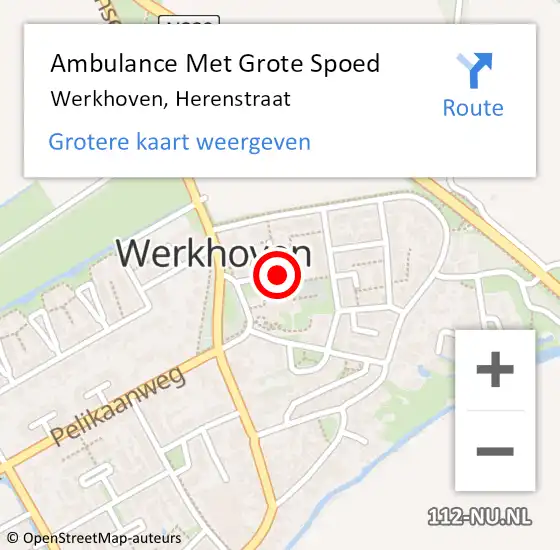 Locatie op kaart van de 112 melding: Ambulance Met Grote Spoed Naar Werkhoven, Herenstraat op 17 september 2017 17:55