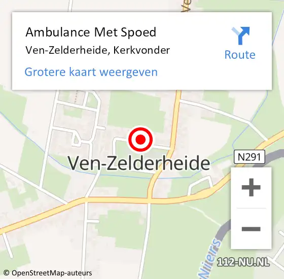 Locatie op kaart van de 112 melding: Ambulance Met Spoed Naar Ven-Zelderheide, Kerkvonder op 17 september 2017 18:22