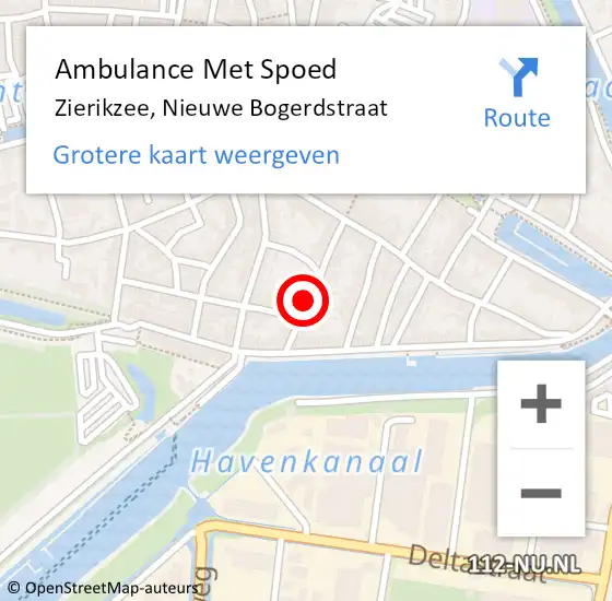 Locatie op kaart van de 112 melding: Ambulance Met Spoed Naar Zierikzee, Nieuwe Bogerdstraat op 17 september 2017 18:53