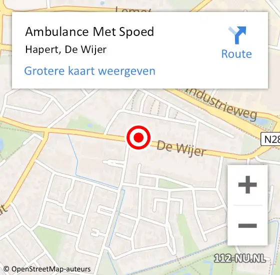 Locatie op kaart van de 112 melding: Ambulance Met Spoed Naar Hapert, De Wijer op 17 september 2017 22:20