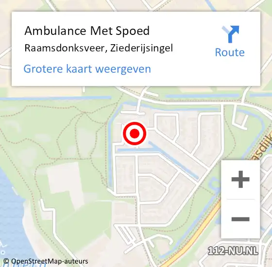 Locatie op kaart van de 112 melding: Ambulance Met Spoed Naar Raamsdonksveer, Ziederijsingel op 17 september 2017 22:28