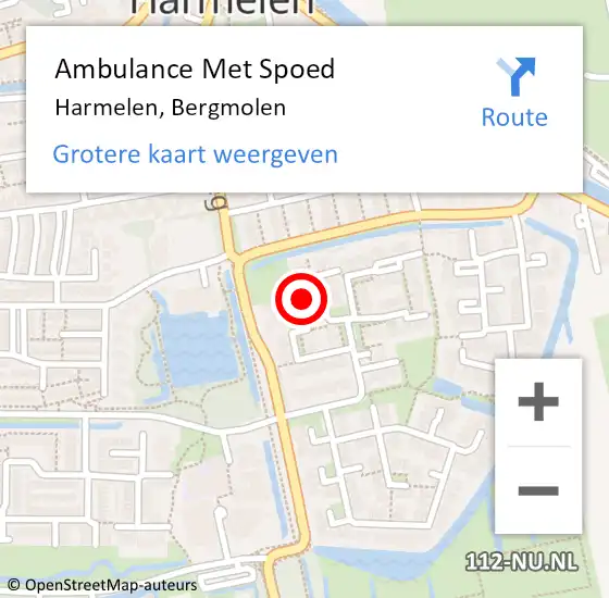 Locatie op kaart van de 112 melding: Ambulance Met Spoed Naar Harmelen, Bergmolen op 17 september 2017 22:35