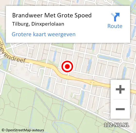 Locatie op kaart van de 112 melding: Brandweer Met Grote Spoed Naar Tilburg, Dinxperlolaan op 17 september 2017 22:52