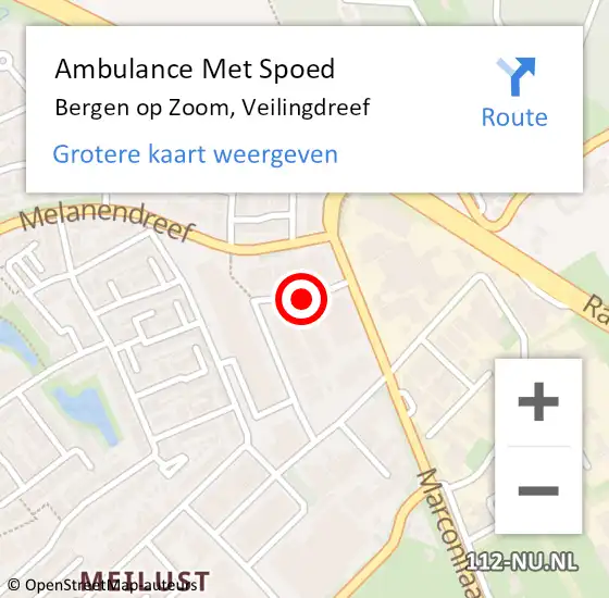 Locatie op kaart van de 112 melding: Ambulance Met Spoed Naar Bergen op Zoom, Veilingdreef op 17 september 2017 23:50
