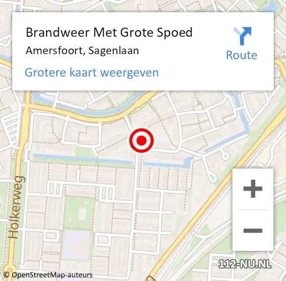 Locatie op kaart van de 112 melding: Brandweer Met Grote Spoed Naar Amersfoort, Sagenlaan op 18 september 2017 01:56