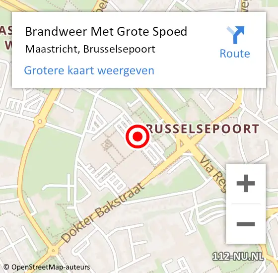 Locatie op kaart van de 112 melding: Brandweer Met Grote Spoed Naar Maastricht, Brusselsepoort op 18 september 2017 07:41