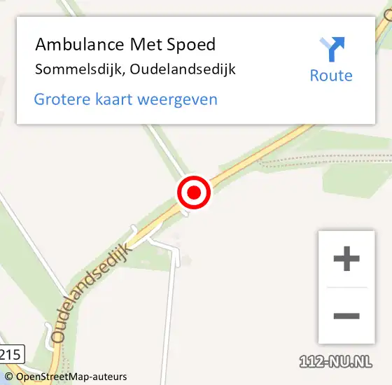 Locatie op kaart van de 112 melding: Ambulance Met Spoed Naar Sommelsdijk, Oudelandsedijk op 18 september 2017 07:51