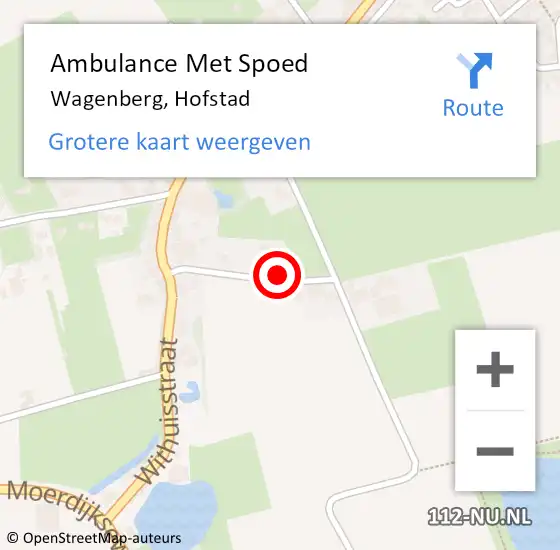 Locatie op kaart van de 112 melding: Ambulance Met Spoed Naar Wagenberg, Hofstad op 18 september 2017 10:19