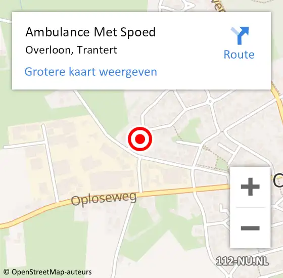 Locatie op kaart van de 112 melding: Ambulance Met Spoed Naar Overloon, Trantert op 18 september 2017 10:38