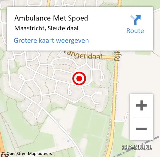 Locatie op kaart van de 112 melding: Ambulance Met Spoed Naar Maastricht, Sleuteldaal op 21 september 2013 04:50