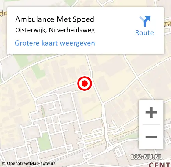 Locatie op kaart van de 112 melding: Ambulance Met Spoed Naar Oisterwijk, Nijverheidsweg op 18 september 2017 12:28