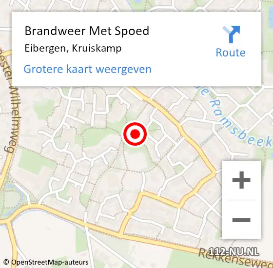 Locatie op kaart van de 112 melding: Brandweer Met Spoed Naar Eibergen, Kruiskamp op 18 september 2017 13:02