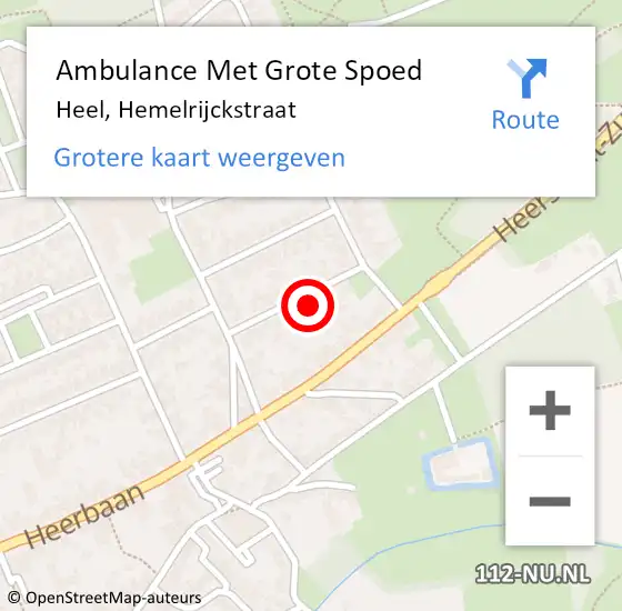 Locatie op kaart van de 112 melding: Ambulance Met Grote Spoed Naar Heel, Hemelrijckstraat op 21 september 2013 04:53