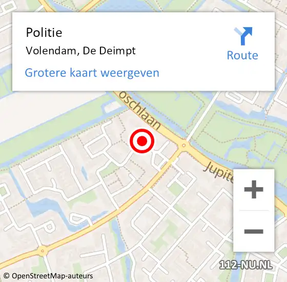 Locatie op kaart van de 112 melding: Politie Volendam, De Deimpt op 18 september 2017 13:34