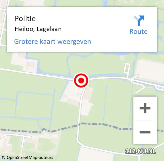 Locatie op kaart van de 112 melding: Politie Heiloo, Lagelaan op 18 september 2017 15:11