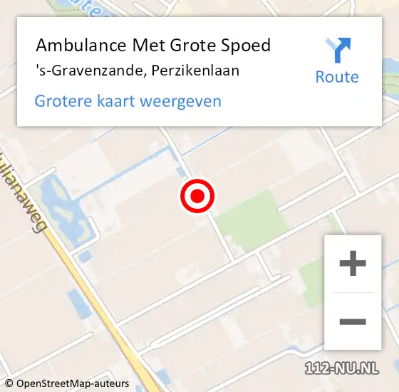 Locatie op kaart van de 112 melding: Ambulance Met Grote Spoed Naar 's-Gravenzande, Perzikenlaan op 18 september 2017 17:08