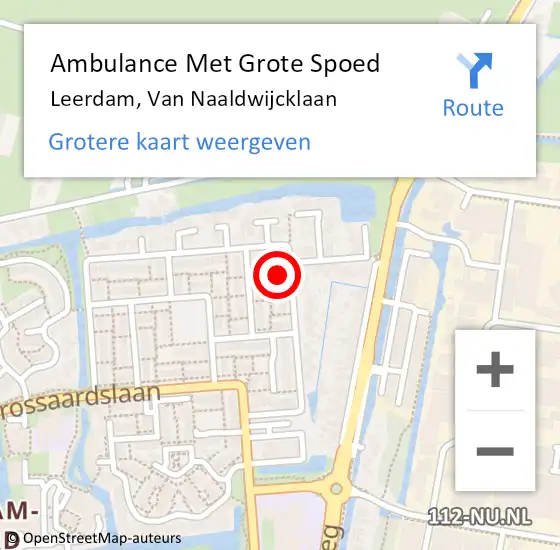 Locatie op kaart van de 112 melding: Ambulance Met Grote Spoed Naar Leerdam, Van Naaldwijcklaan op 18 september 2017 18:52