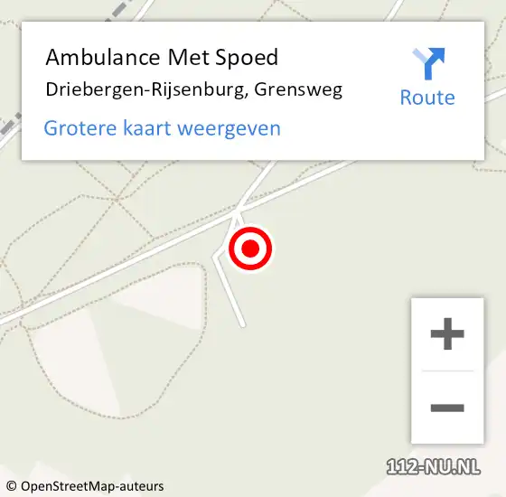 Locatie op kaart van de 112 melding: Ambulance Met Spoed Naar Driebergen-Rijsenburg, Grensweg op 18 september 2017 19:18