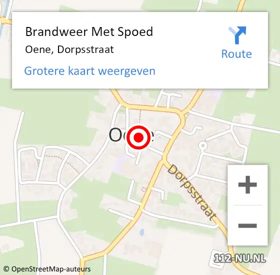 Locatie op kaart van de 112 melding: Brandweer Met Spoed Naar Oene, Dorpsstraat op 18 september 2017 20:45