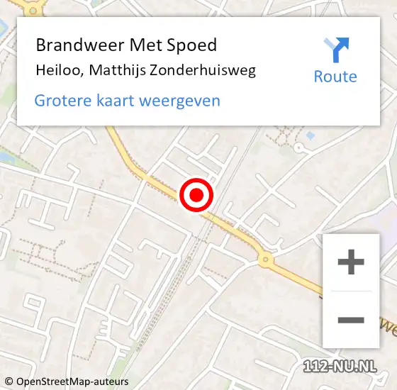 Locatie op kaart van de 112 melding: Brandweer Met Spoed Naar Heiloo, Matthijs Zonderhuisweg op 18 september 2017 20:49