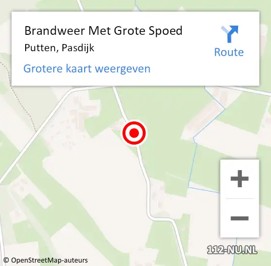 Locatie op kaart van de 112 melding: Brandweer Met Grote Spoed Naar Putten, Pasdijk op 18 september 2017 22:04