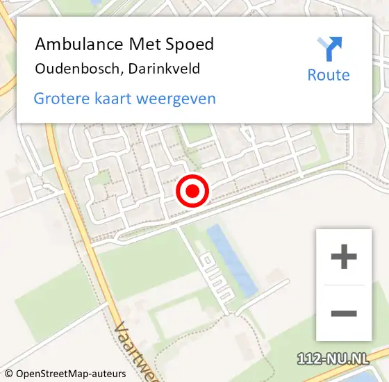 Locatie op kaart van de 112 melding: Ambulance Met Spoed Naar Oudenbosch, Darinkveld op 18 september 2017 22:37