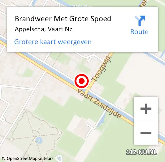 Locatie op kaart van de 112 melding: Brandweer Met Grote Spoed Naar Appelscha, Vaart Nz op 18 september 2017 23:12