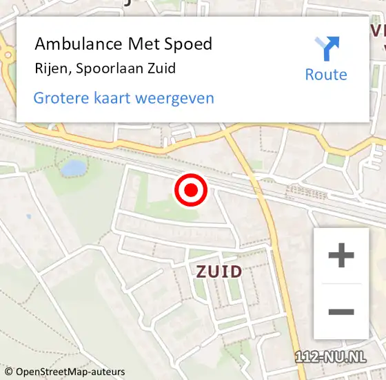 Locatie op kaart van de 112 melding: Ambulance Met Spoed Naar Rijen, Spoorlaan Zuid op 18 september 2017 23:26